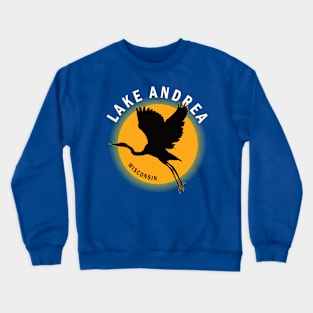 Lake Andrea in Wisconsin Heron Sunrise Crewneck Sweatshirt